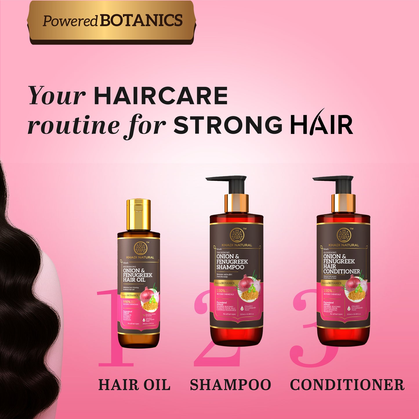 Khadi Natural Onion & Fenugreek Shampoo Powered Botanics Prevent Hair Fall (310ml)