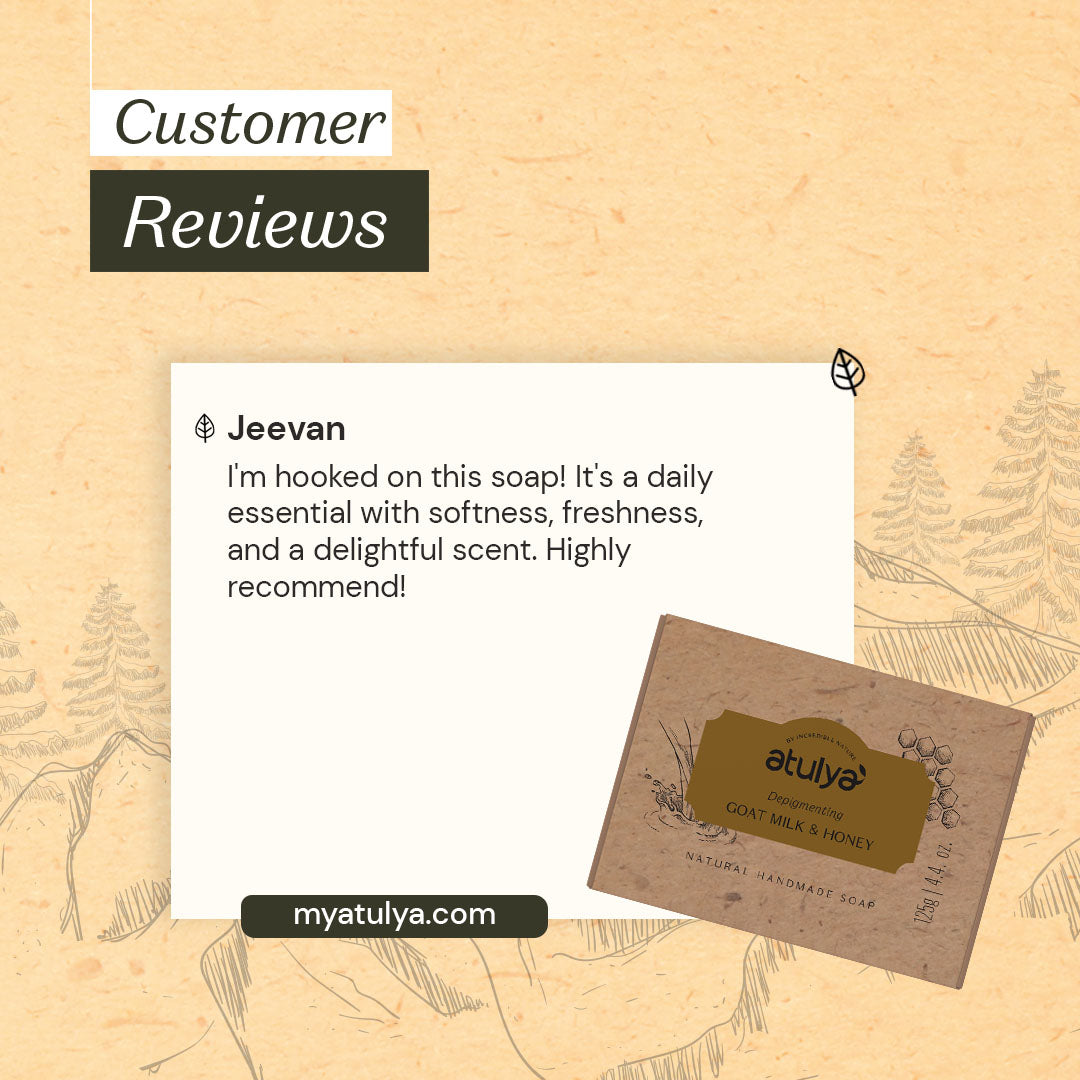 Atulya Goat Milk & Honey Soap | Nourishes Skin, Softens Texture | SLS & Paraben Free | For all skin types | 125 gm