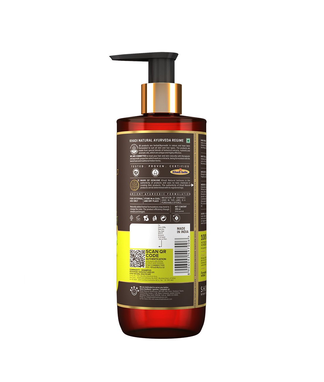 Khadi Natural Amla & Bhringraj Shampoo Powered Botanics Anti-Dandruff (310ml)
