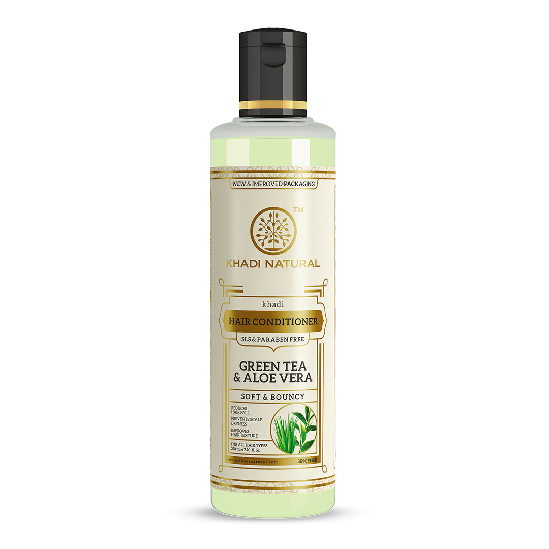 Khadi Natural Green Tea & Aloevera Conditioner Frizz-Free Ayurvedic Care (210ml)