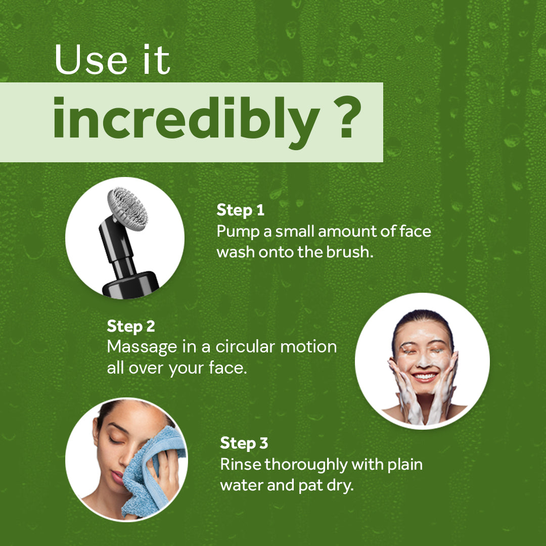 Atulya Aloe Vera Foaming Face Wash With Built In Face Brush | Soothes & Hydrates Skin | 150 ml