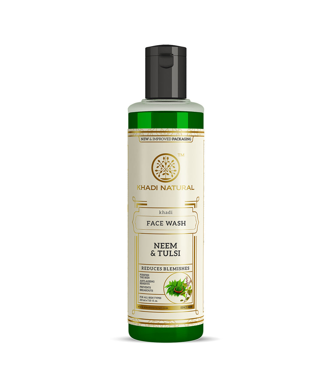 Khadi Natural Neem & Tulsi Face Wash Anti-Acne Deep Cleansing (210ml)
