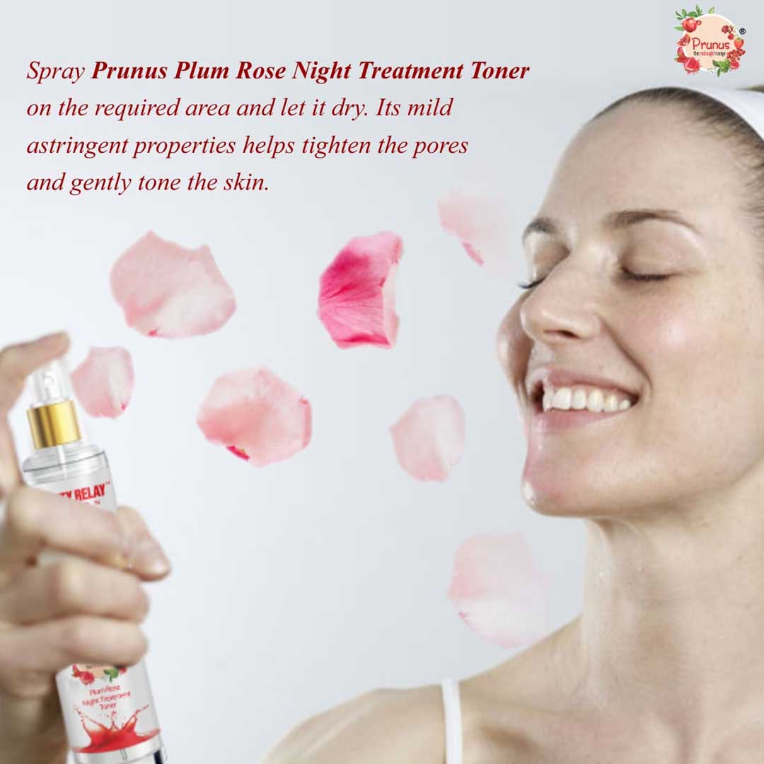 Prunus Plum Rose Night Treatment Toner With Castor Oil, Prunus Oil, Vitamin-E And Rose Oil
