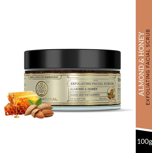 Khadi Natural Almond & Honey Exfoliating Facial Scrub - 100gm