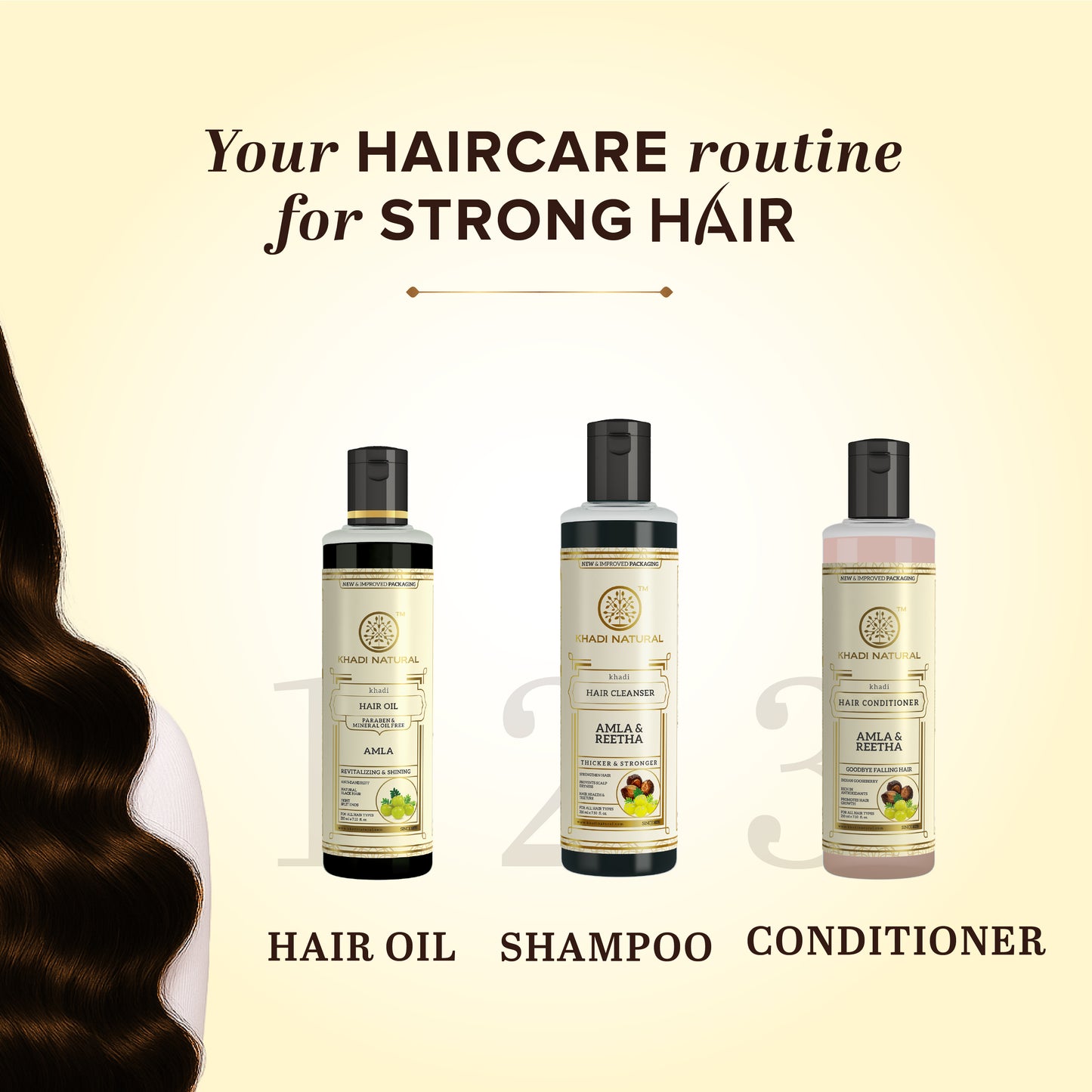 Khadi Natural Ayurvedic Amla & Reetha Hair Cleanser Shampoo for Shine 210ml