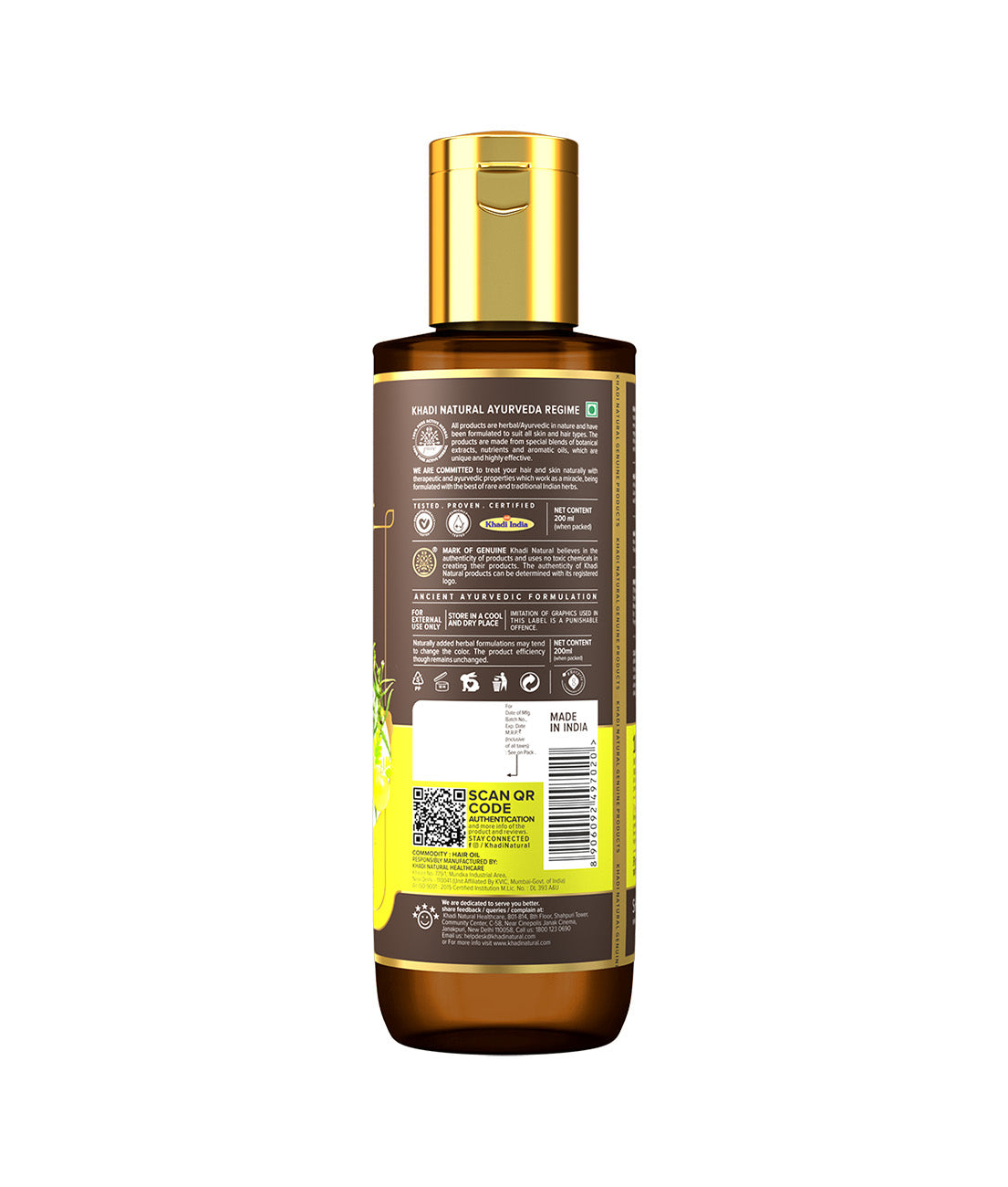 Khadi Natural Amla & Bhringraj Hair Oil Powered Botanics (200ml)