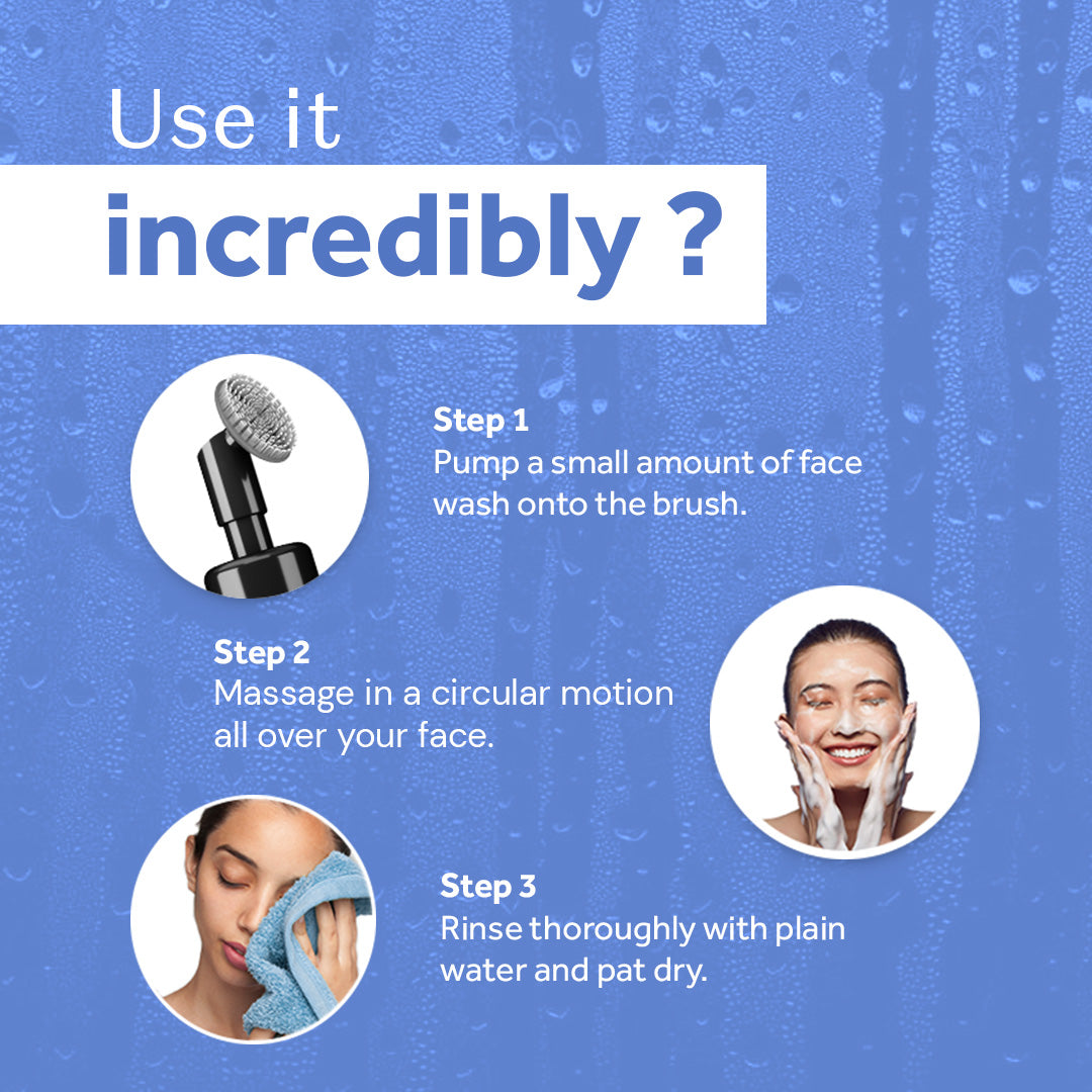 Atulya Rice Water Foaming Face Wash With Built In Face Brush | Brightens & Softens Skin | 150 ml