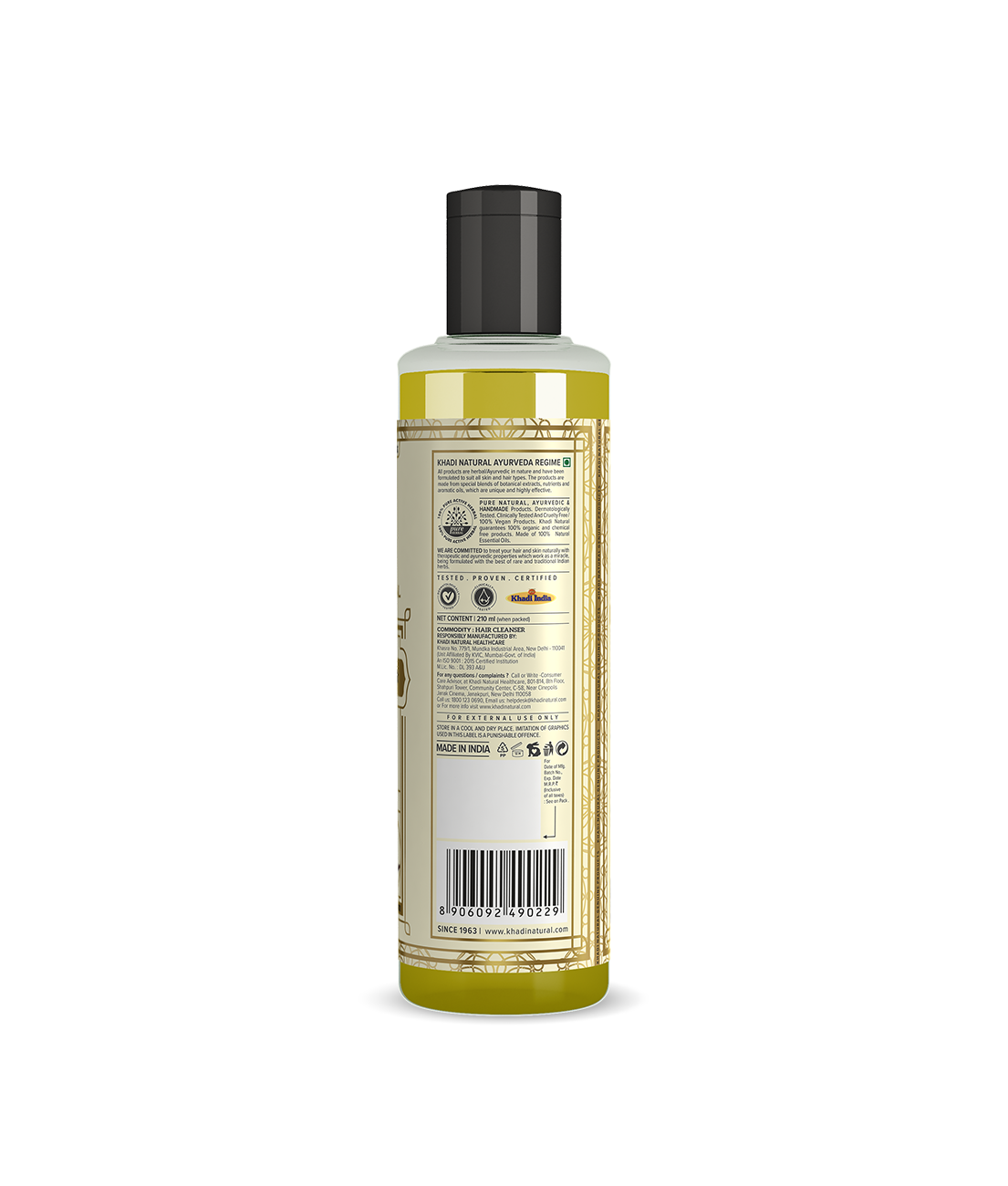 Khadi Natural Honey & Vanilla Hair Cleanser Shampoo Nourishing Care (210ml)