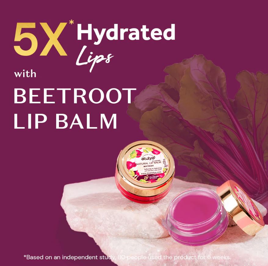 Atulya Beetroot Lip Balm | Softening and Hydrating - 5gm