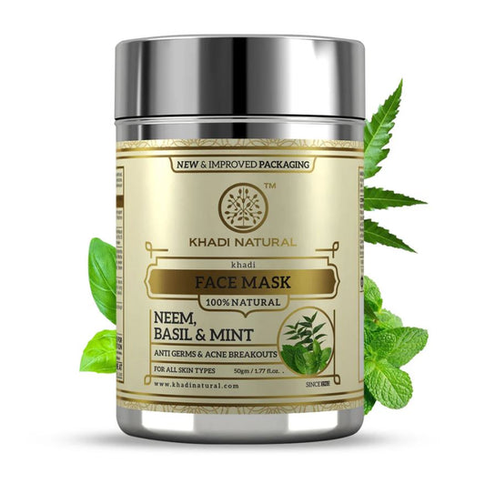 Khadi Natural Neem Basil & Mint Anti Acne Face Pack - 50gm