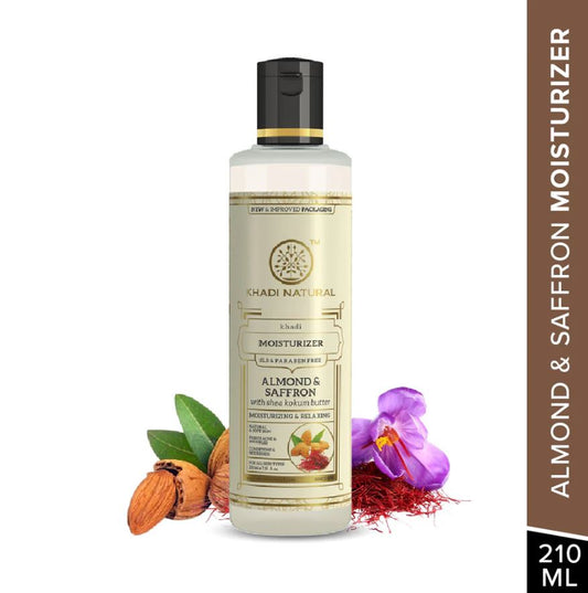 Khadi Natural Almond & Saffron Moisturizer- SLS & Paraben Free - 210gm