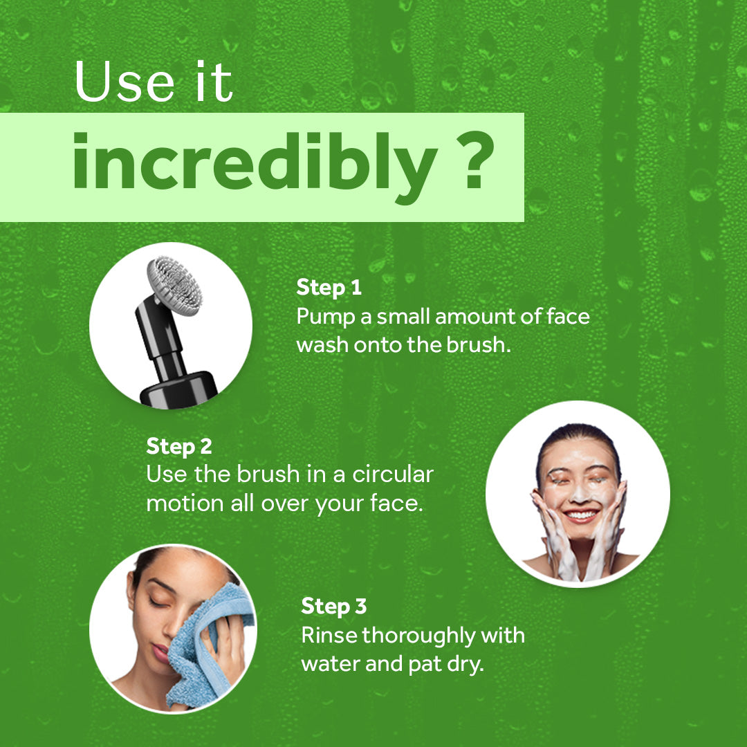 Atulya Foaming Face Wash Cucumber With Built In Face Brush | Soothes Skin & Reduces Puffiness | 150 ml