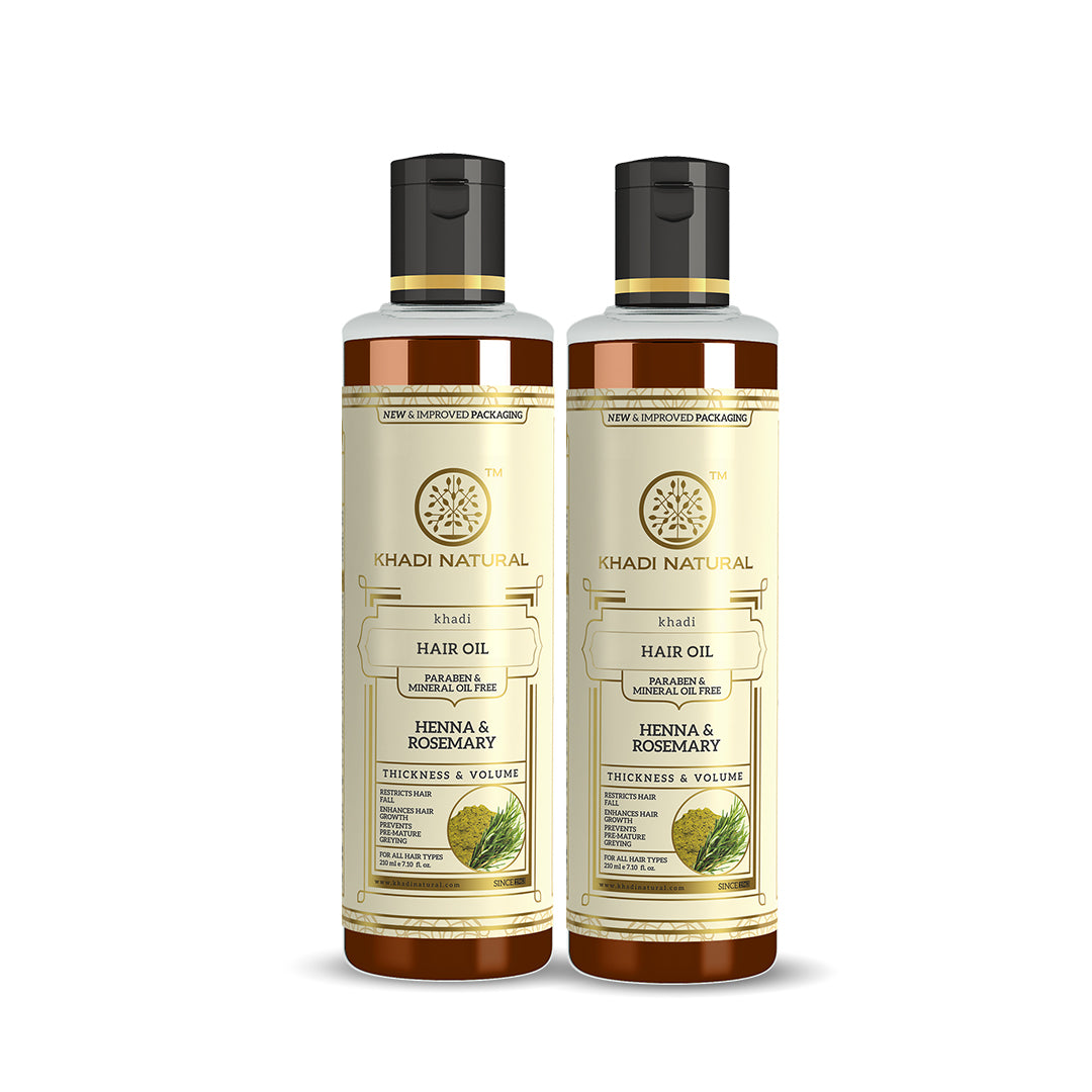 Khadi Natural Henna Rosemary Hair Oil Strengthening Hair Care (420ml)