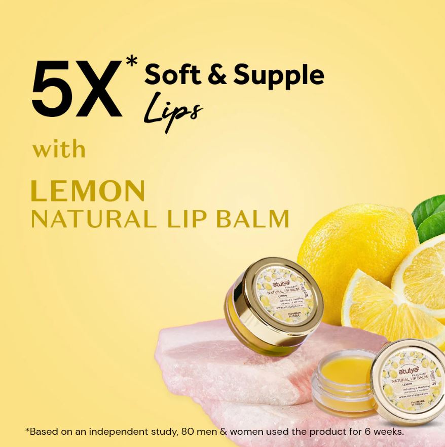 Atulya Lemon Lip Balm | Refreshing and Nourishing - 5gm