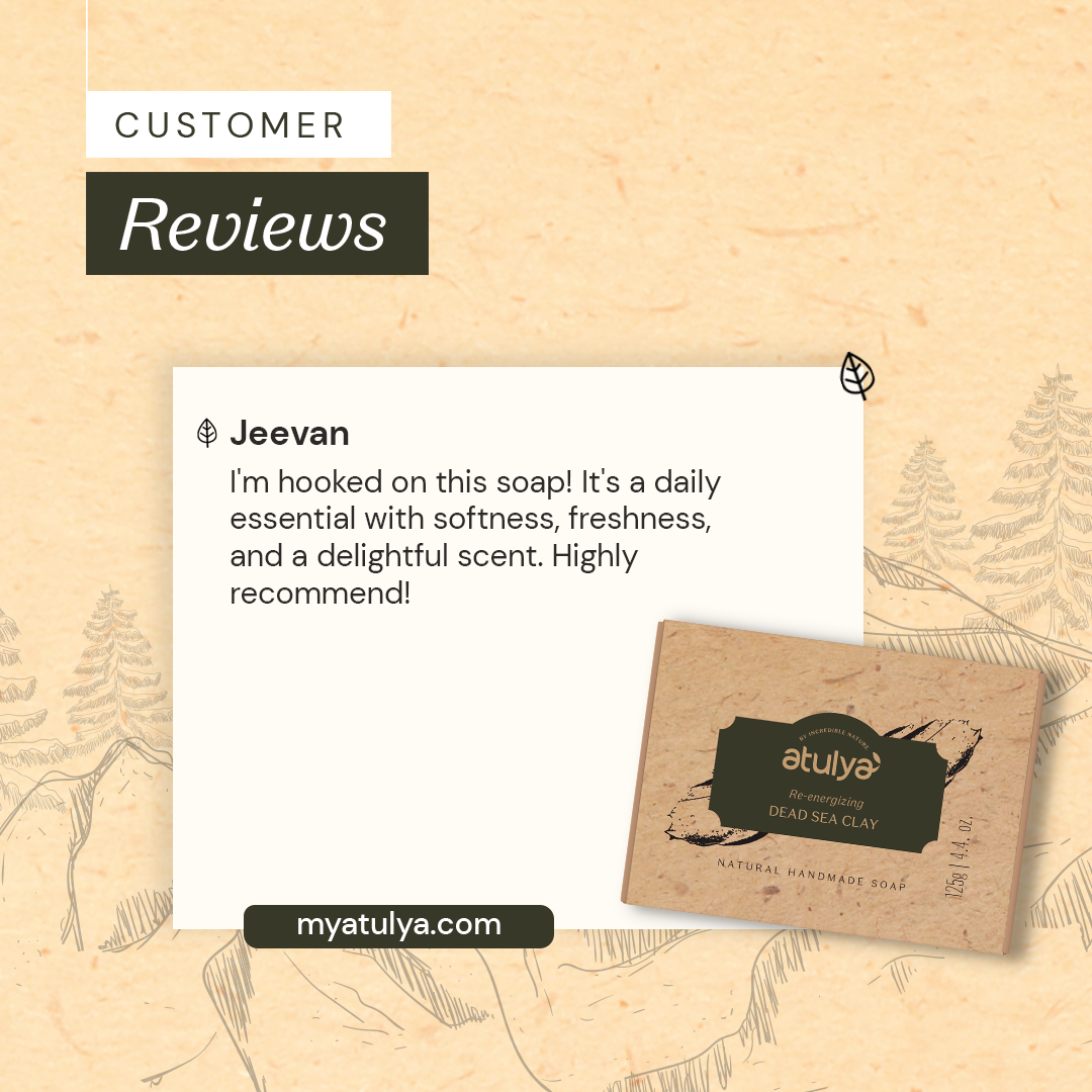 Atulya Dead Sea Clay Soap | Detoxifies Skin, Deep Cleansing | SLS & Paraben Free | For all skin types | 125 gm