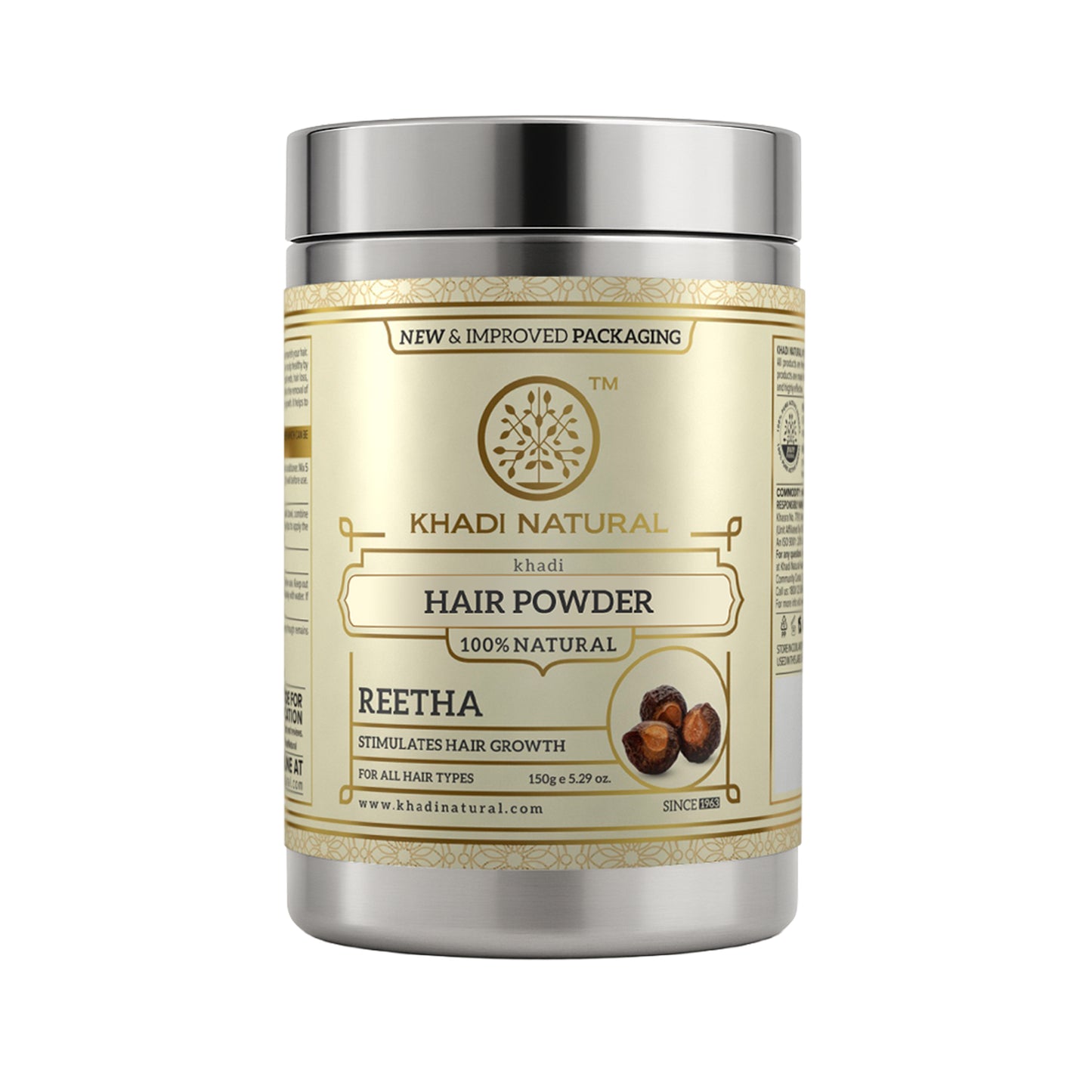 Khadi Natural Organic Reetha Powder Natural Hair Cleanser (150g)