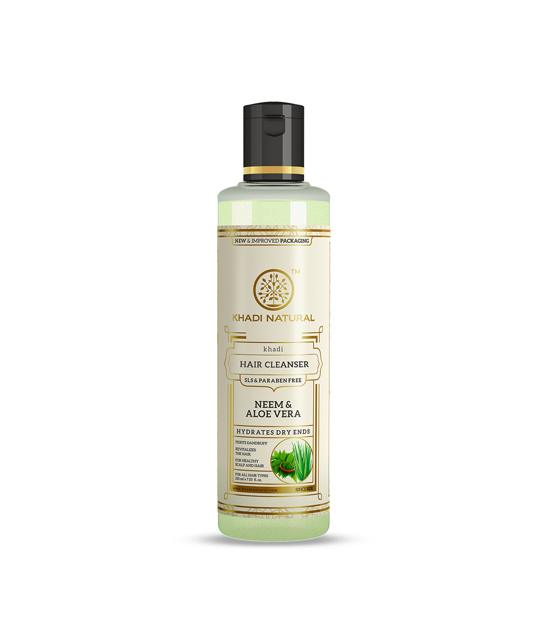 Khadi Natural Neem & Aloevera Shampoo Cleanser SLS-Paraben Free (210ml)