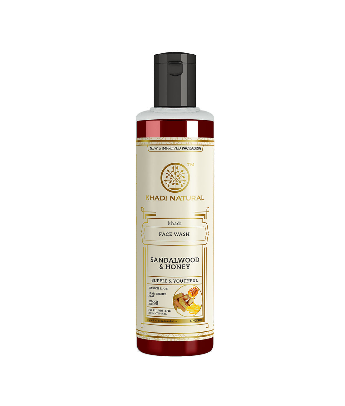 Khadi Natural Sandalwood & Honey Face Wash Clean & Hydrated Skin (210ml)