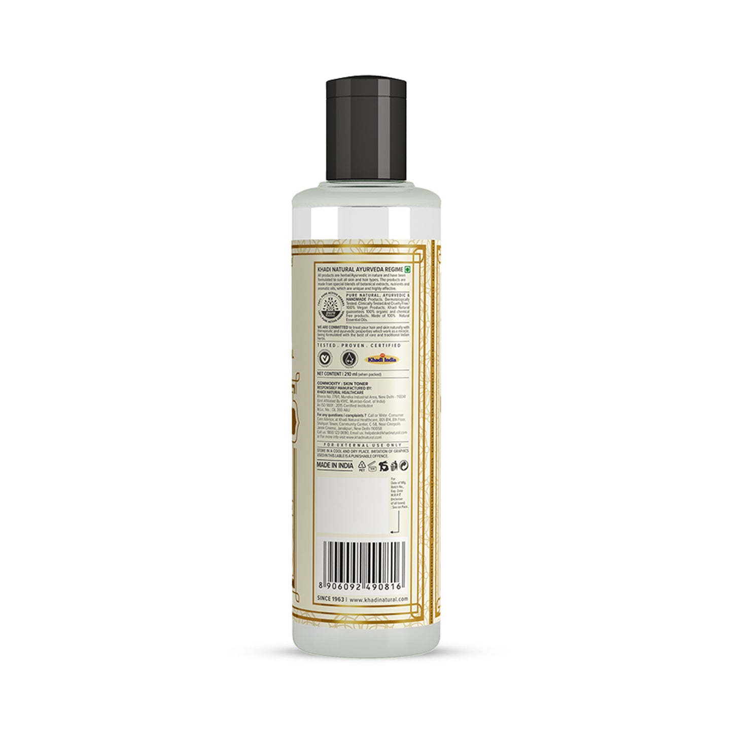 Khadi Natural Natural Rose Water Toner Refreshing Skin Toning (210ml)