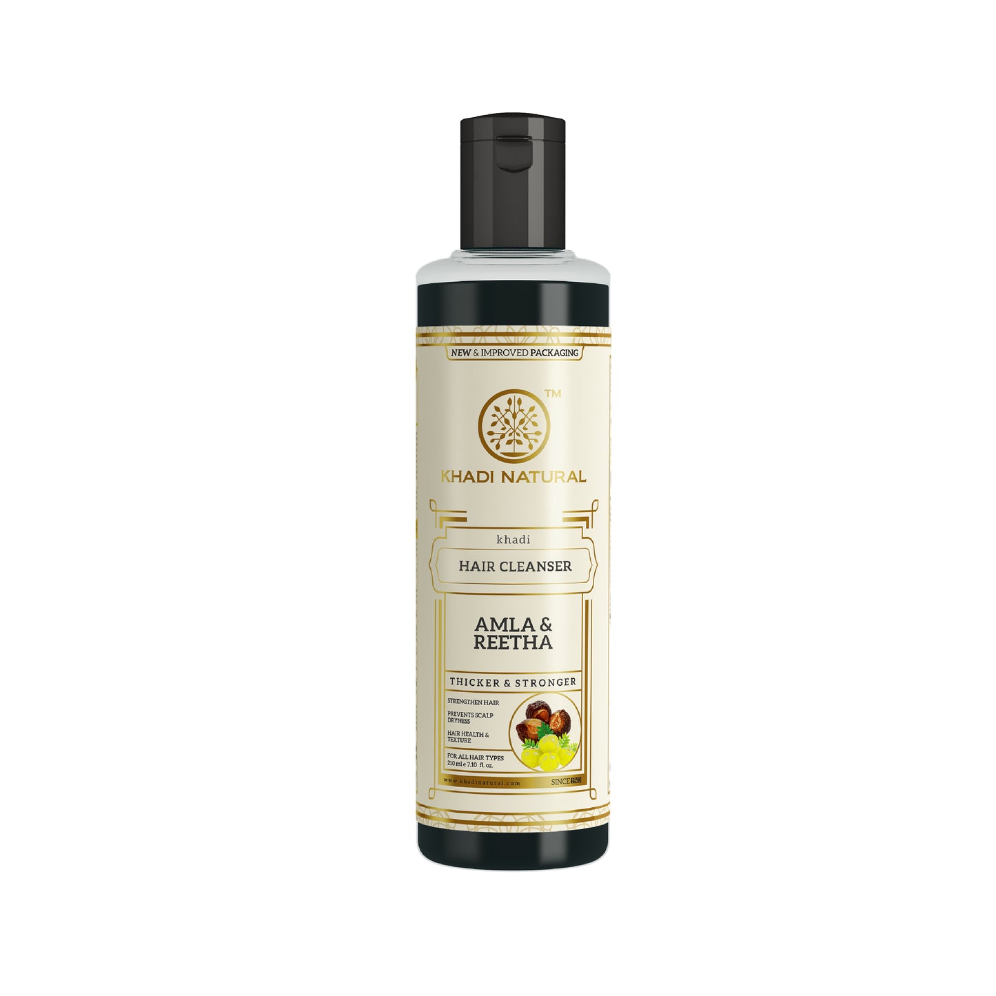 Khadi Natural Ayurvedic Amla & Reetha Hair Cleanser Shampoo for Shine 210ml