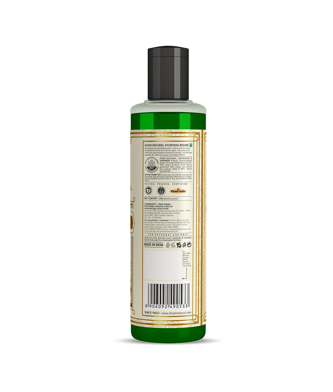 Khadi Natural Neem & Tulsi Face Wash Anti-Acne Deep Cleansing (210ml)