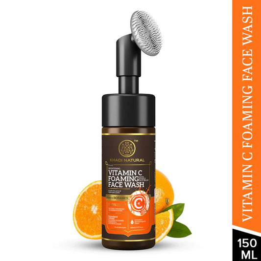 Khadi Natural Vitamin C Foaming Face Wash Within - Built Face Brush - 150ml