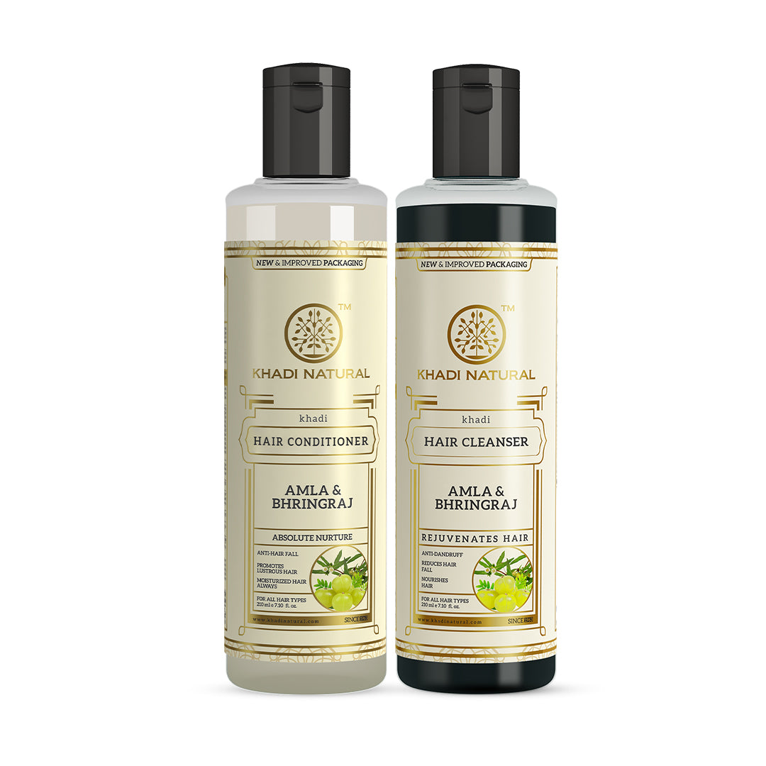 Khadi Natural Amla & Bhringraj Shampoo & Conditioner Combo Pack of 2 (420ml)