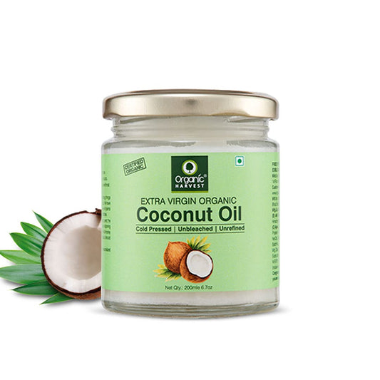 Cold Pressed Extra Virgin Organic Coconut Oil For All Types of Hair, Skin - 200ml