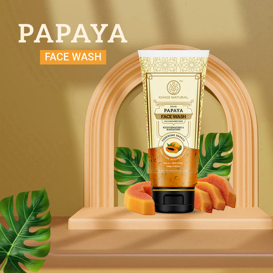 Khadi Natural Papaya Face Wash SLS & Paraben Free for Clear Fresh Skin 100g