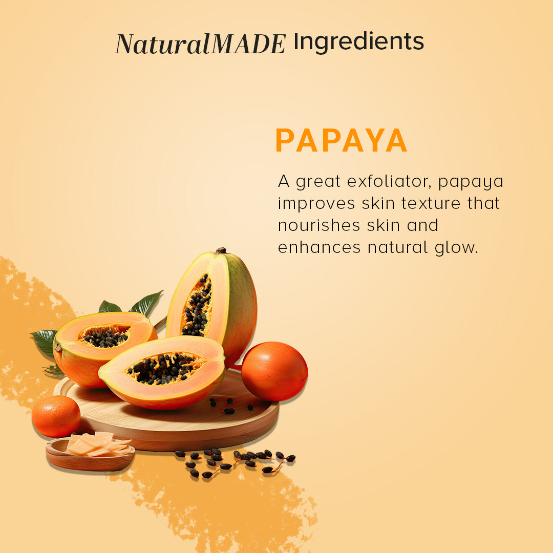 Khadi Natural Papaya Face Wash SLS & Paraben Free for Clear Fresh Skin 100g