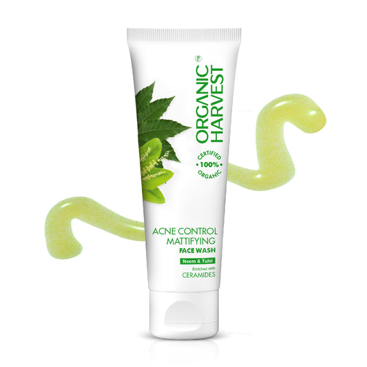 Acne Control Mattifying Face Wash: Neem & Tulsi | Cleanser for Oily Skin | For Acne and Pimples - 100 gm