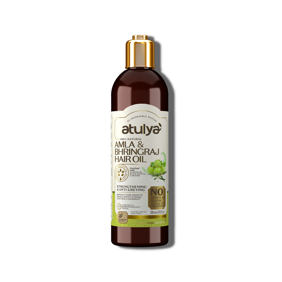 Atulya Amla & Bhringraj Hair Oil | Reduces Hair Fall, Boosts Strength | 200 ml