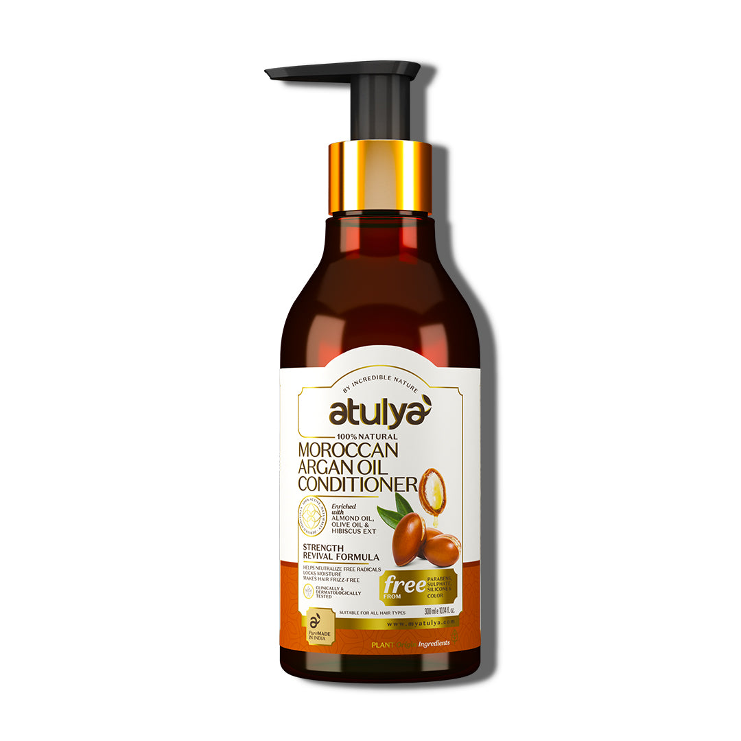 Atulya Moroccan Argan Oil Conditioner | Locks Moisture, Softens Hair | Silicone Free | 300 ml
