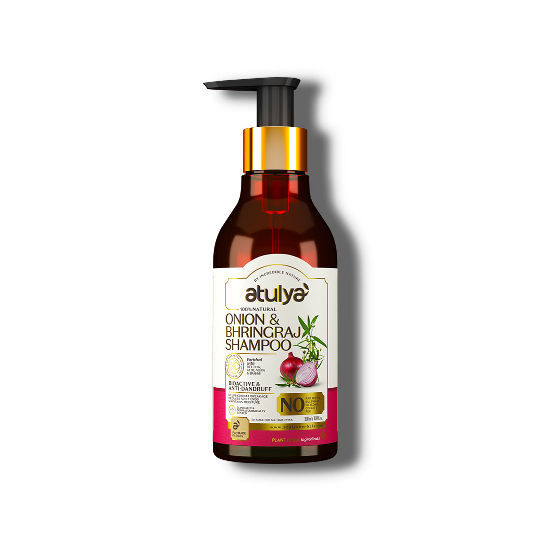 Atulya Onion & Bhringraj Shampoo | Deep Cleanse, Scalp Nourishment | 300 ml