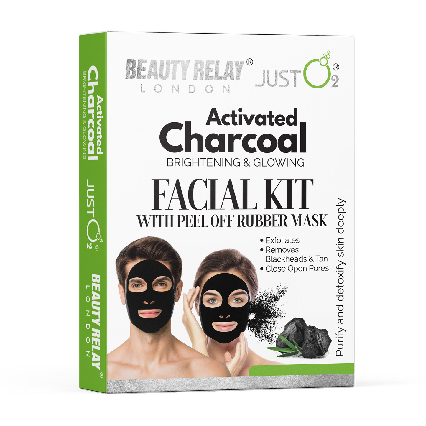 Activated Charcoal Facial Kit With Peel Off Rubber Mask
