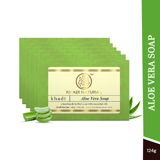 Khadi Natural Aloevera Soap Gentle Hydration Pack of 7 (7×125g)
