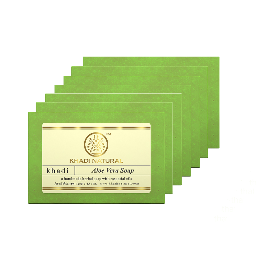 Khadi Natural Aloevera Soap Gentle Hydration Pack of 7 (7×125g)