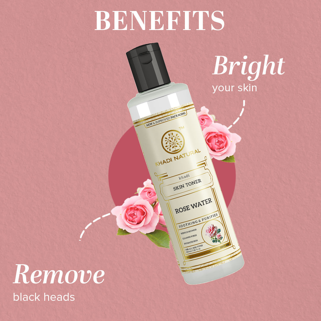 Khadi Natural Pure Rose Water Refreshing Skin Toner Pack of 2 (420ml)