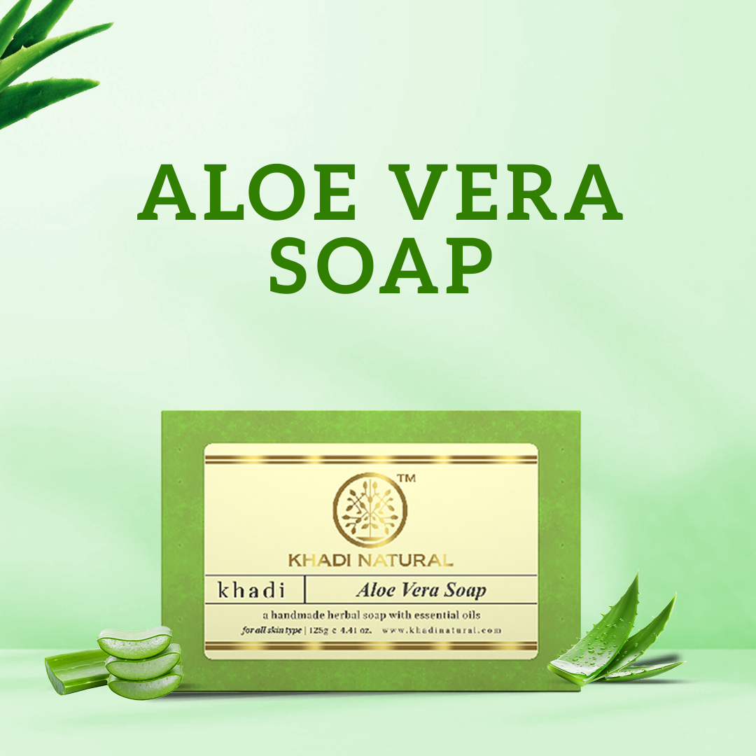 Khadi Natural Aloevera Soap Gentle Hydration Pack of 7 (7×125g)