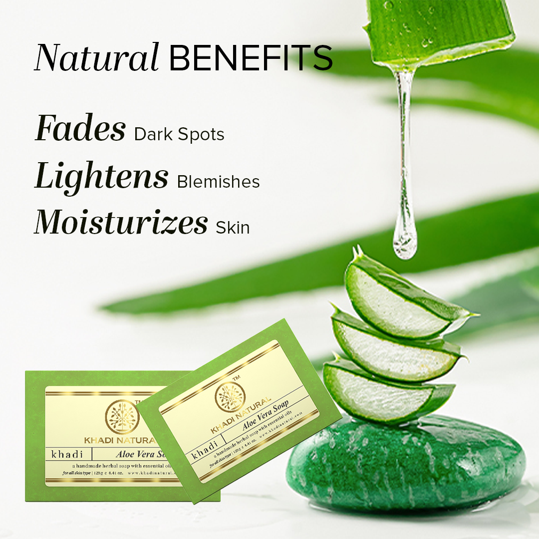 Khadi Natural Aloevera Soap Gentle Hydration Pack of 7 (7×125g)