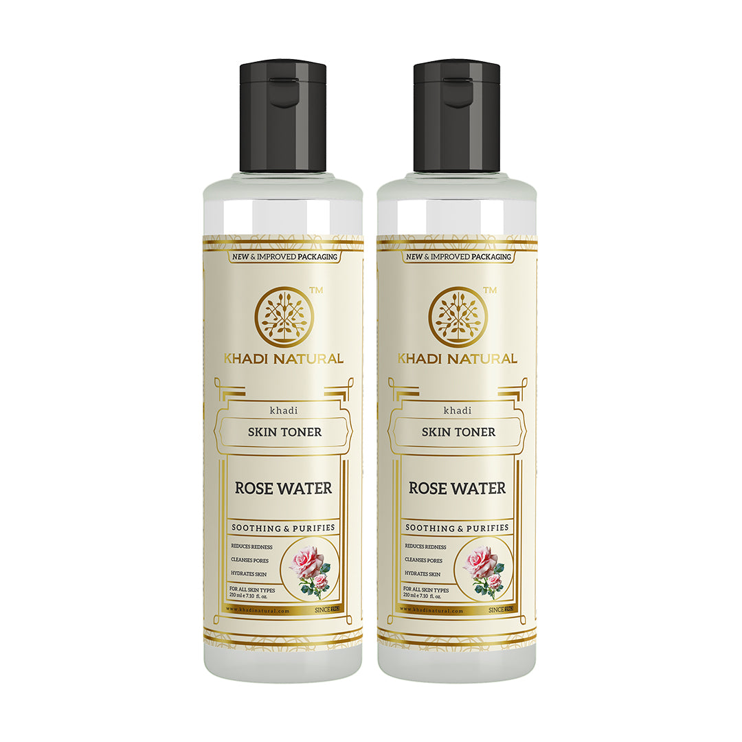 Khadi Natural Pure Rose Water Refreshing Skin Toner Pack of 2 (420ml)