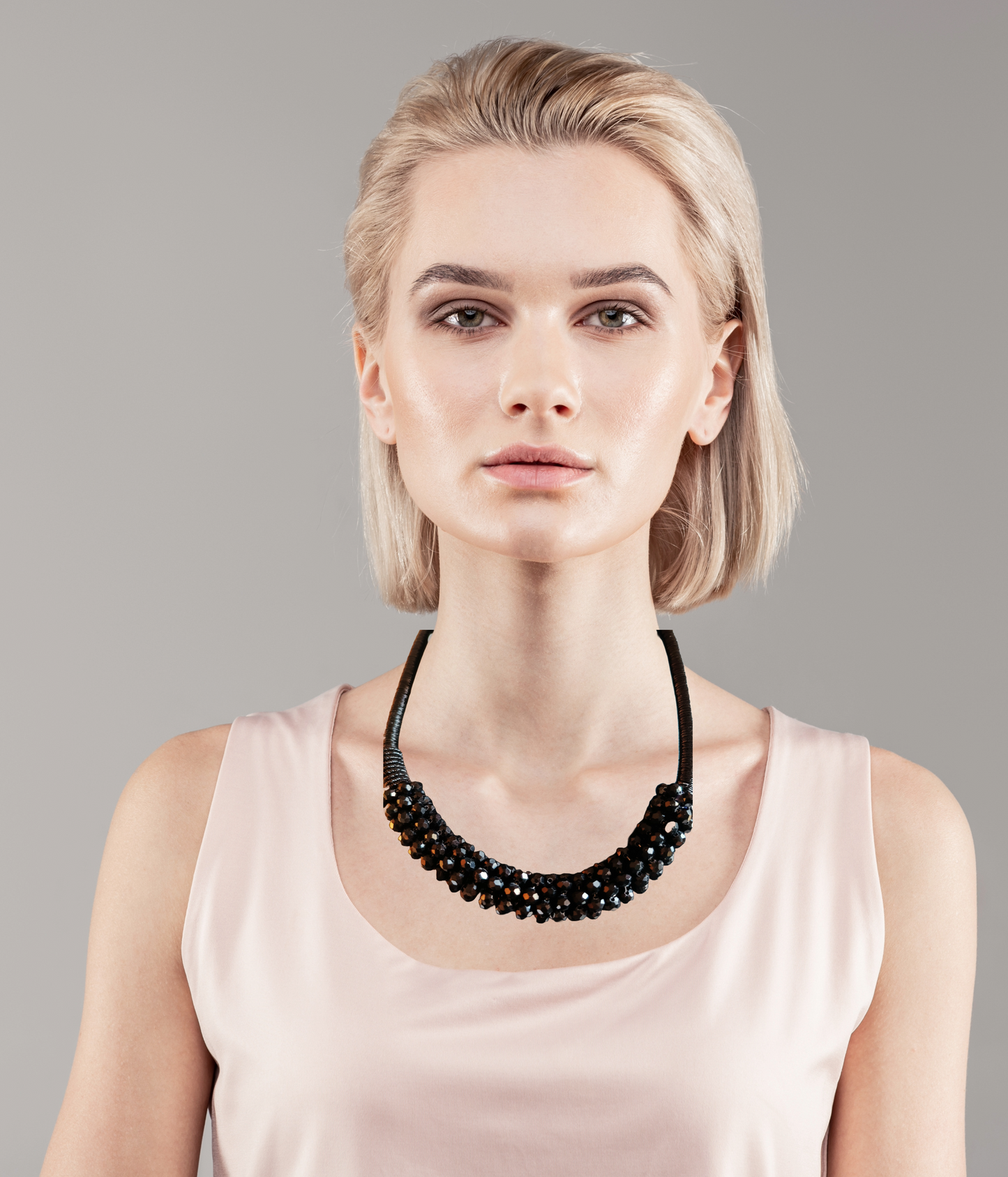 Single layered black beads choker neckpiece - Jewellery for women and girls