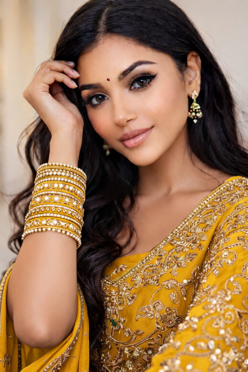 Set of 14 Silk Thread, Stone & Kundan Studded Chuda Bangles | Ethnic Collection | Gift for Women  - Yellow