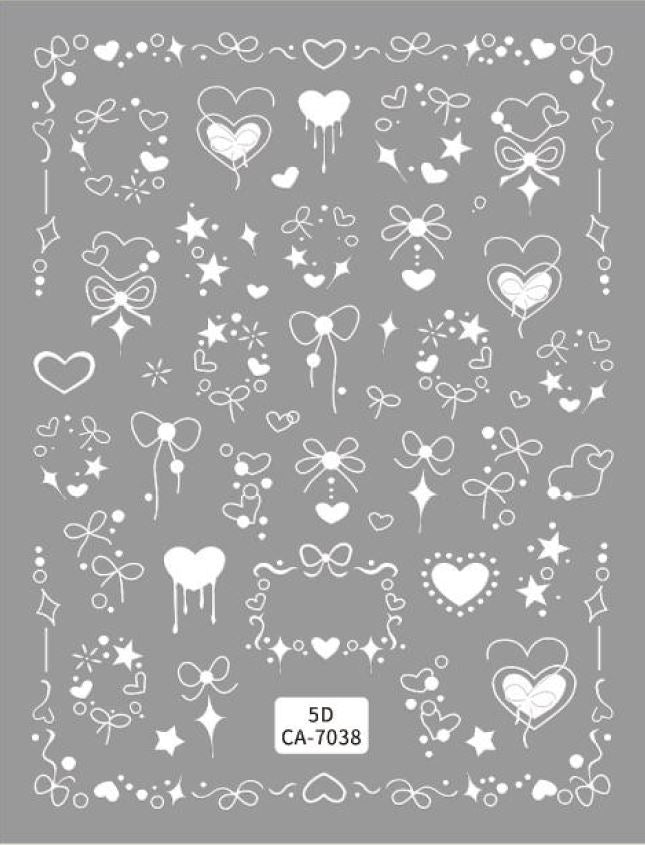 5D Self-Adhesive Nail Art Stickers - Love 7038