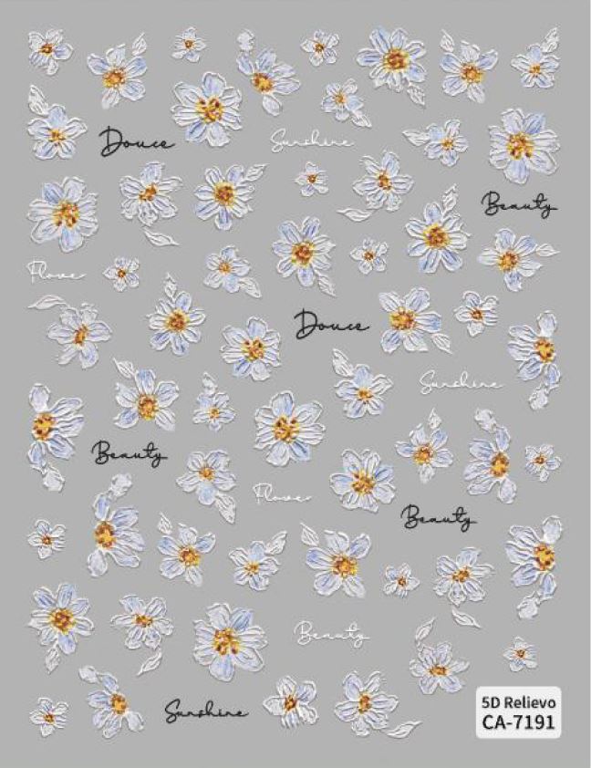 5D Self-Adhesive Nail Art Stickers - Flowers 7191