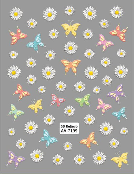 5D Self-Adhesive Nail Art Stickers - Daisy 7199