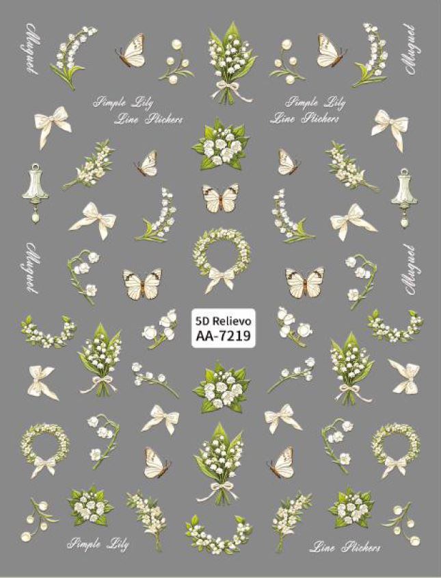 5D Self-Adhesive Nail Art Stickers - Muguet 7219