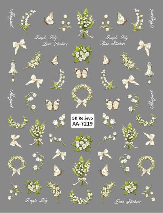 5D Self-Adhesive Nail Art Stickers - Muguet 7219