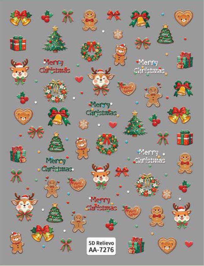 5D Self-Adhesive Nail Art Stickers - X-Mas 7276