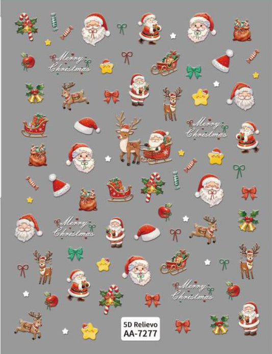 5D Self-Adhesive Nail Art Stickers - X-Mas 7277